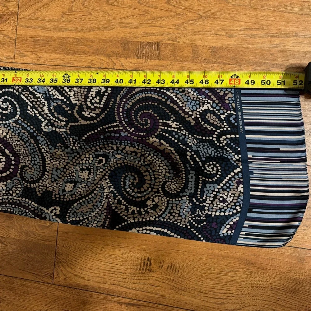 Adrienne Vittadini Womens Oblong Scarf Blue Purple Paisley OS Silky Long Wrap